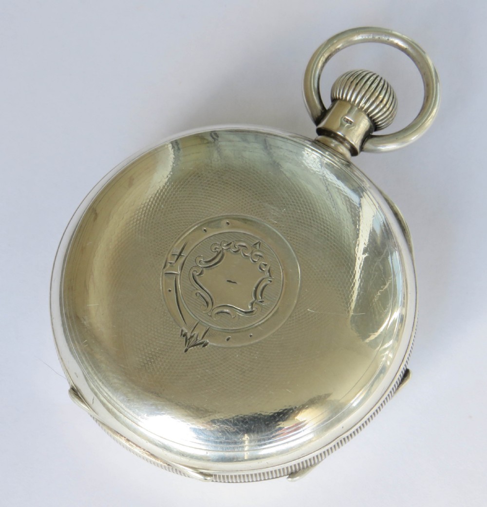Antique silver Waltham pocket watch, 1911 View V