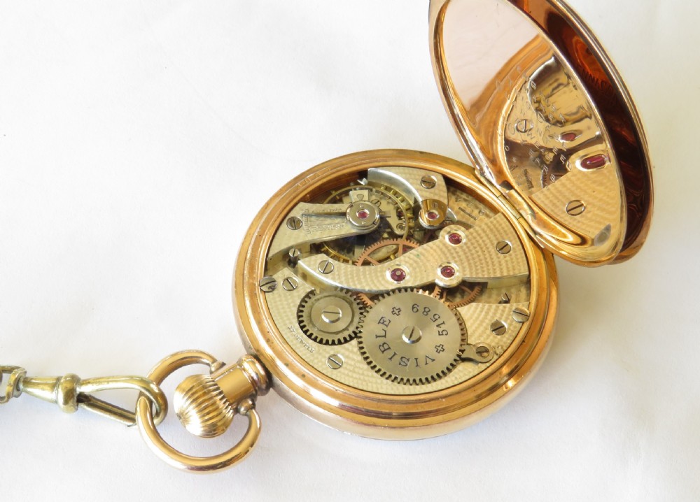 1930s Visible pocket watch and albert View III