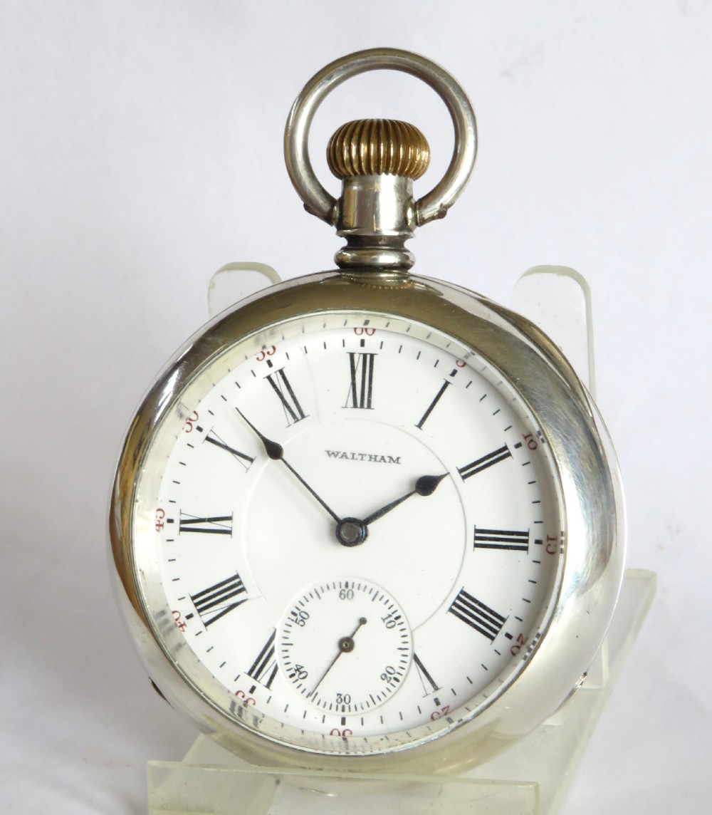 Antique Waltham Crescent St railroad pocket watch
