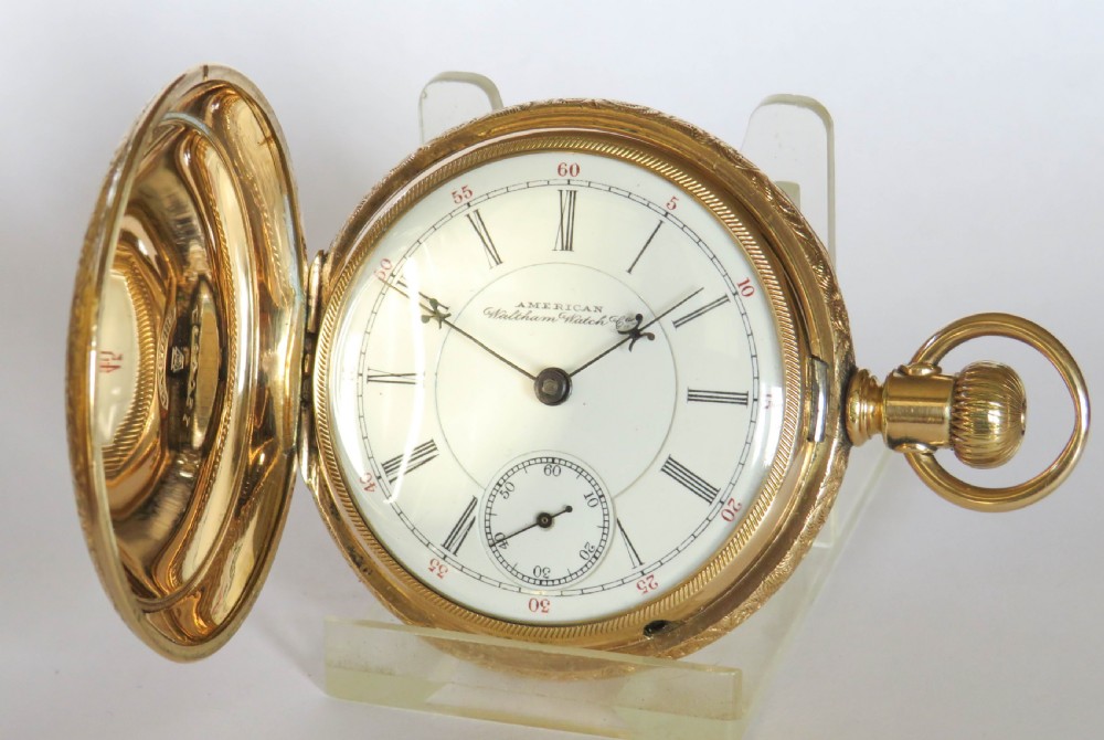 Antique Waltham Crescent St hunter railroad pocket watch