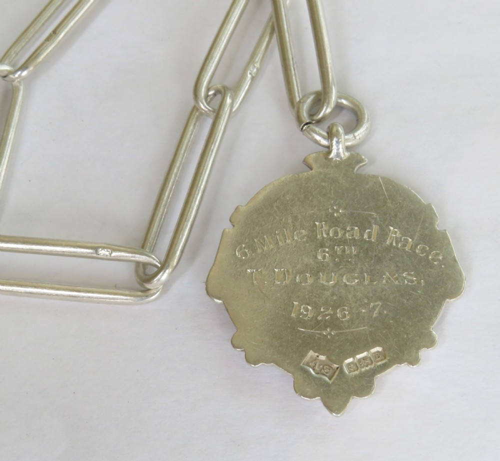 Antique silver Churchill chain and Lurgan fob View III