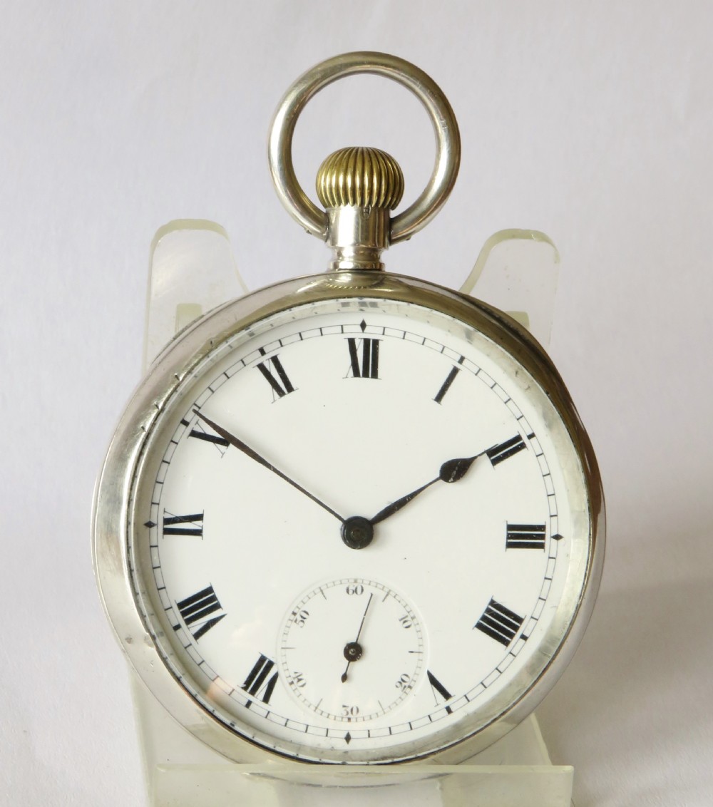 Antique silver Omega pocket watch, 1912 View II