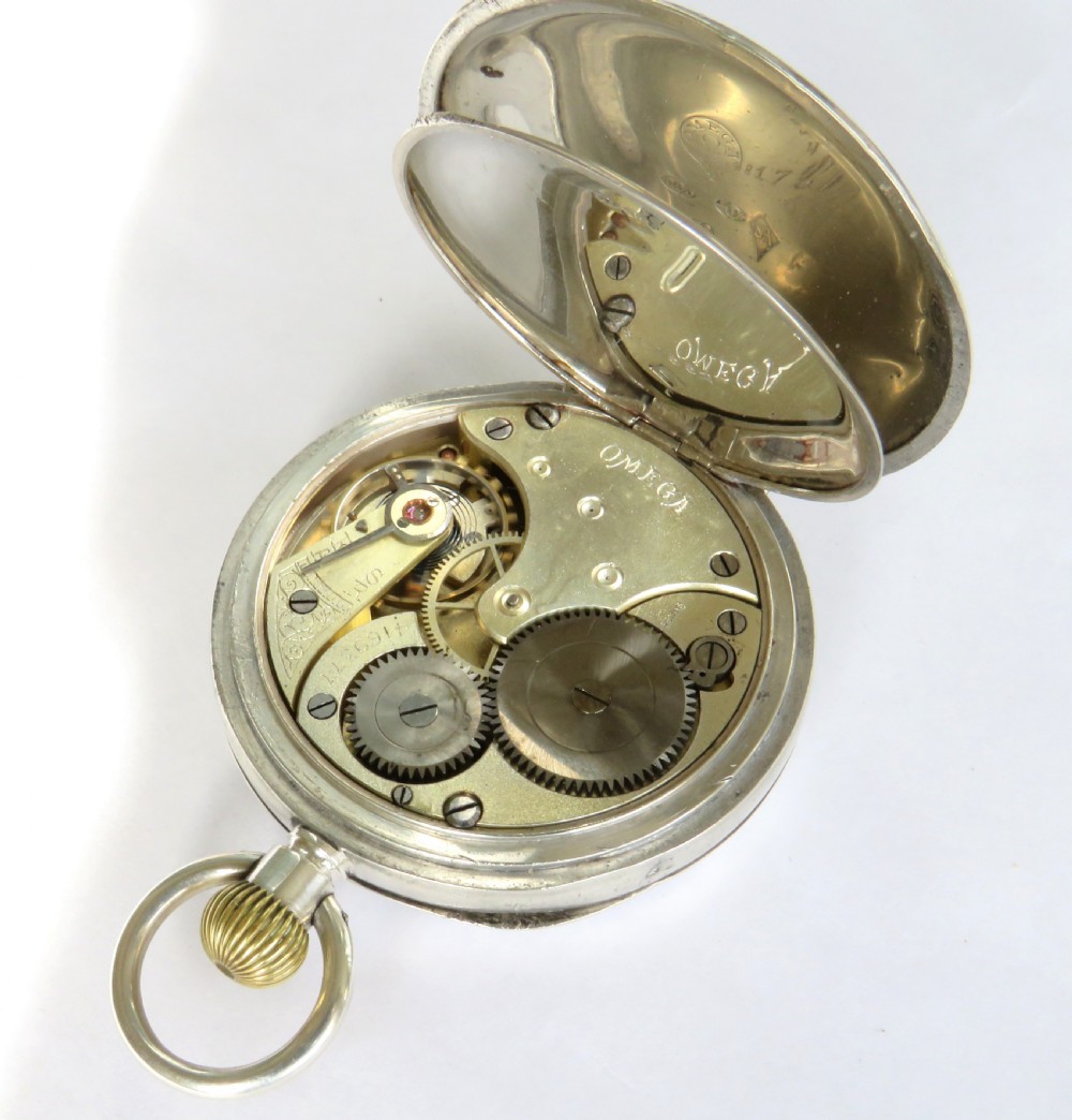 Antique silver Omega pocket watch, 1912 View IV