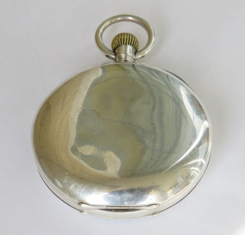 Antique silver Omega pocket watch, 1912 View V