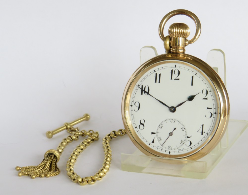 1930s Visible pocket watch and chain