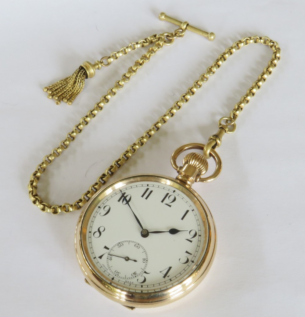 1930s Visible pocket watch and chain View II