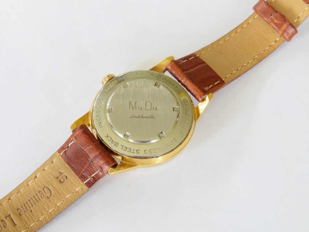 Gents 1950s MuDu automatic wrist watch View IV