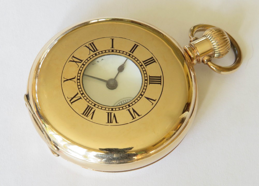 Antique Waltham Traveler half hunter pocket watch