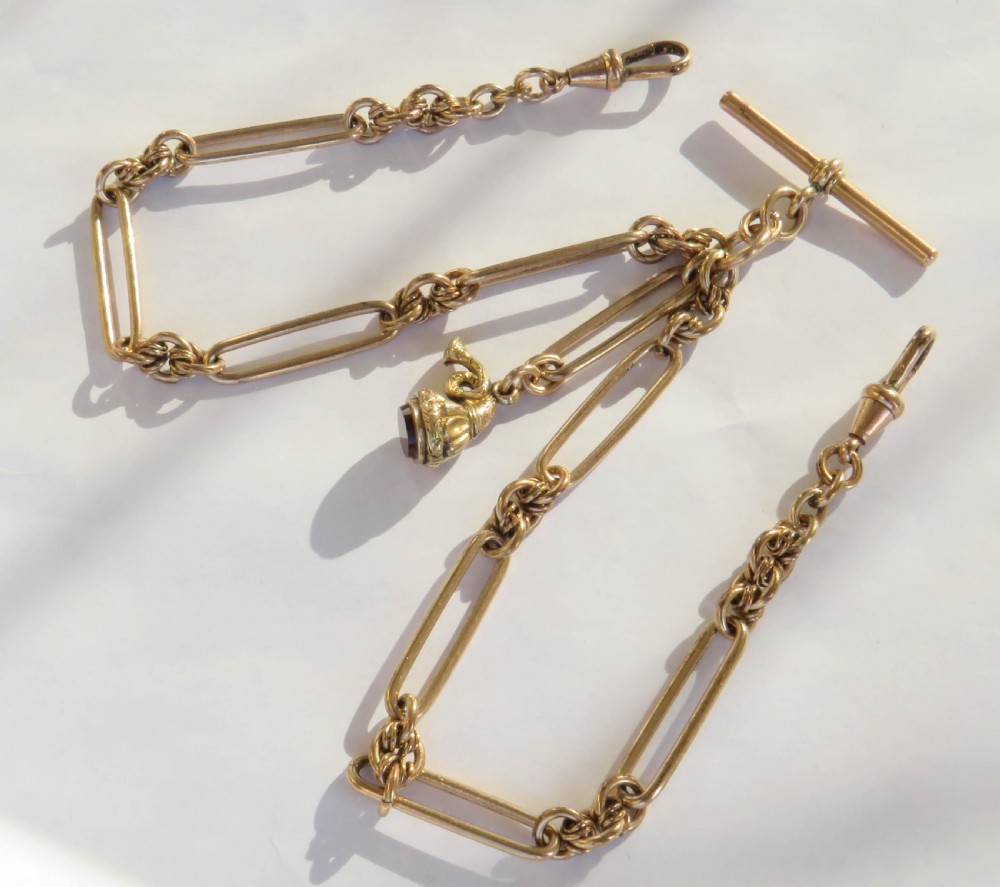 Antique Churchill style watch chain, c1900, Spiedel