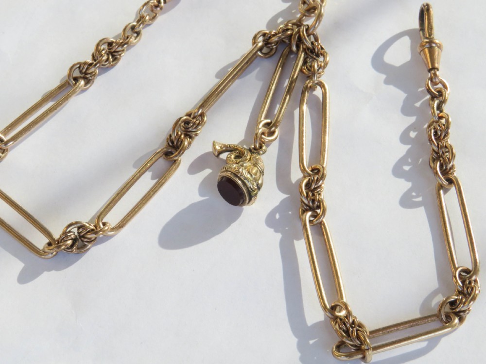Antique Churchill style watch chain, c1900, Spiedel View IV