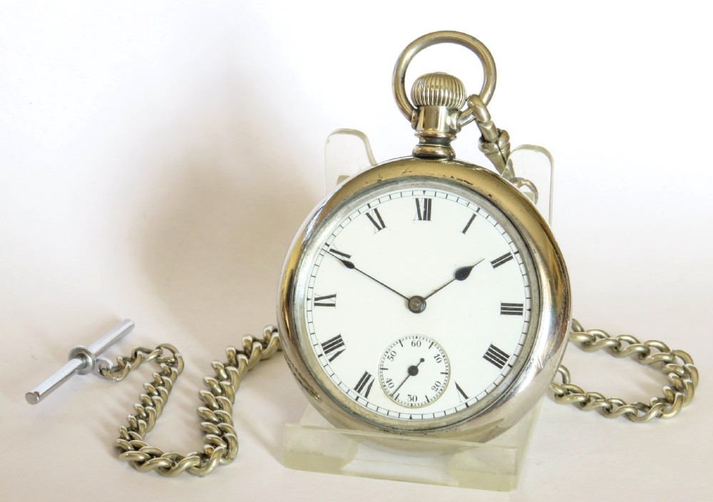 Antique Waltham Traveler pocket watch and chain
