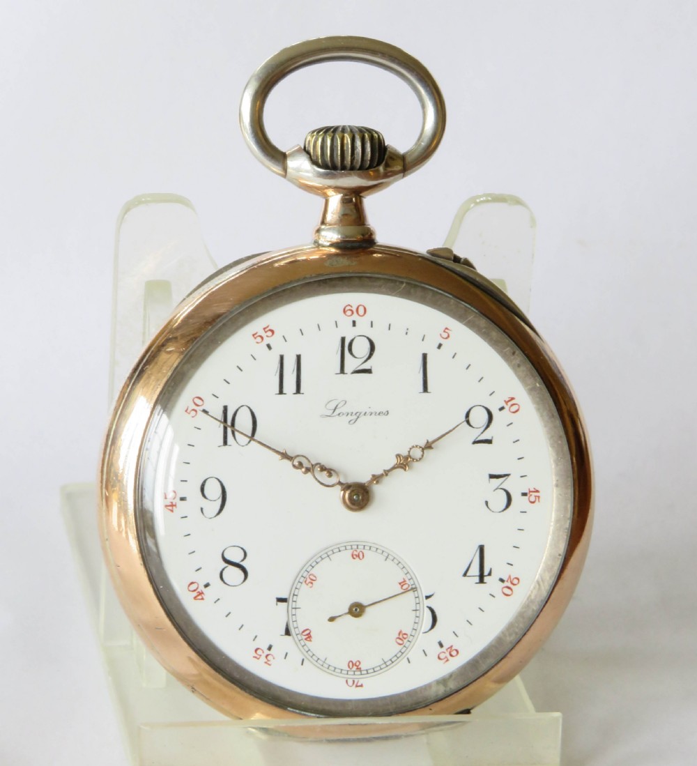 Antique silver Longines pocket watch View II
