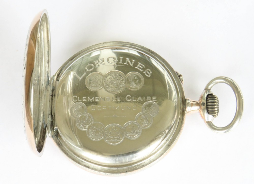 Antique silver Longines pocket watch View III