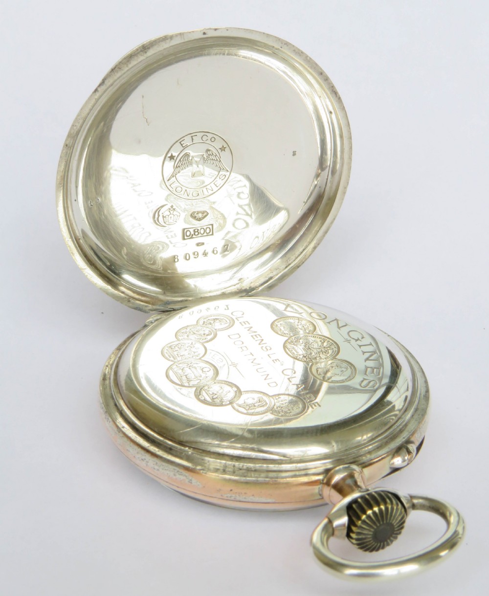 Antique silver Longines pocket watch View IV