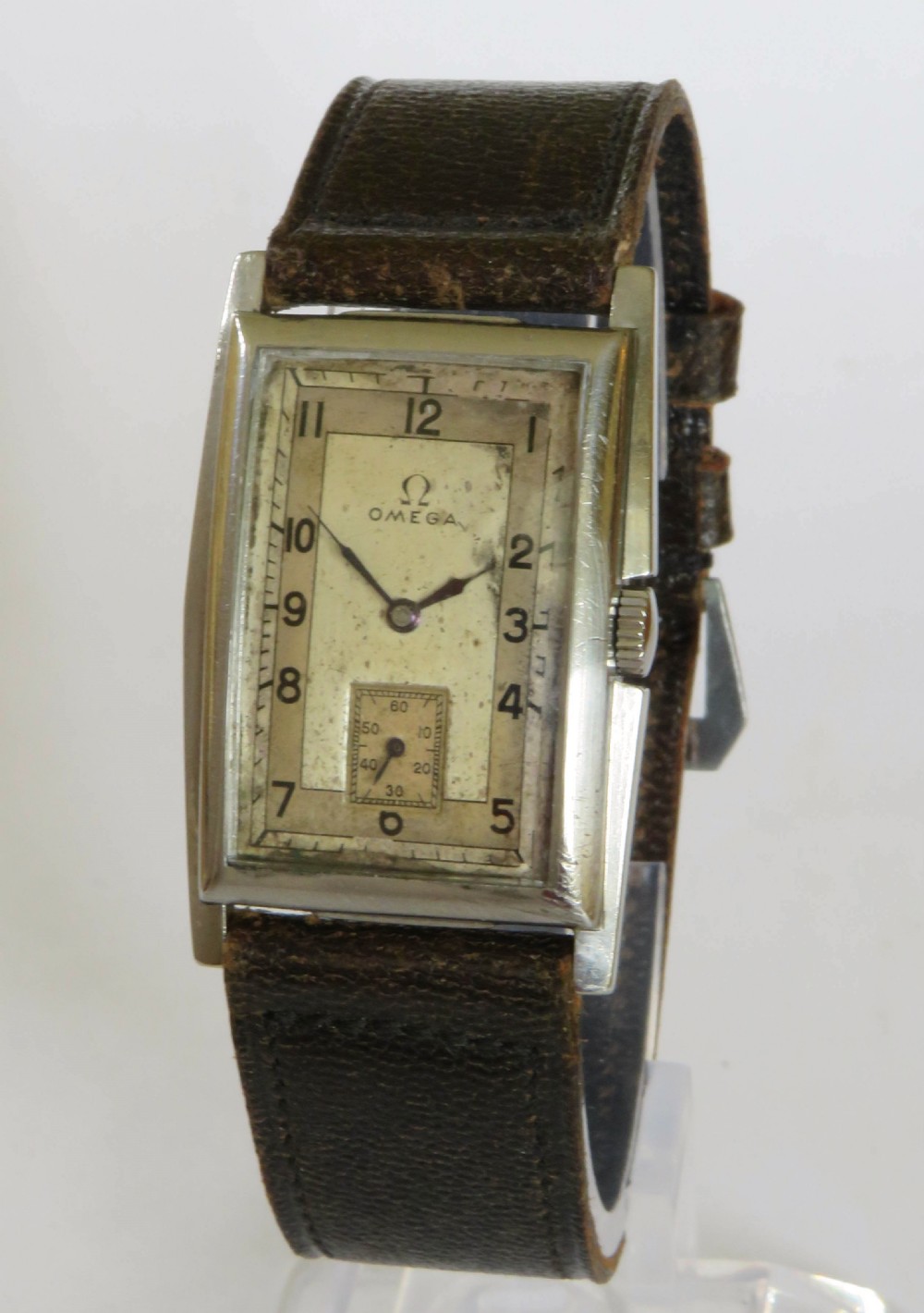 Omega T17 curvex wrist watch, 1939, WW2