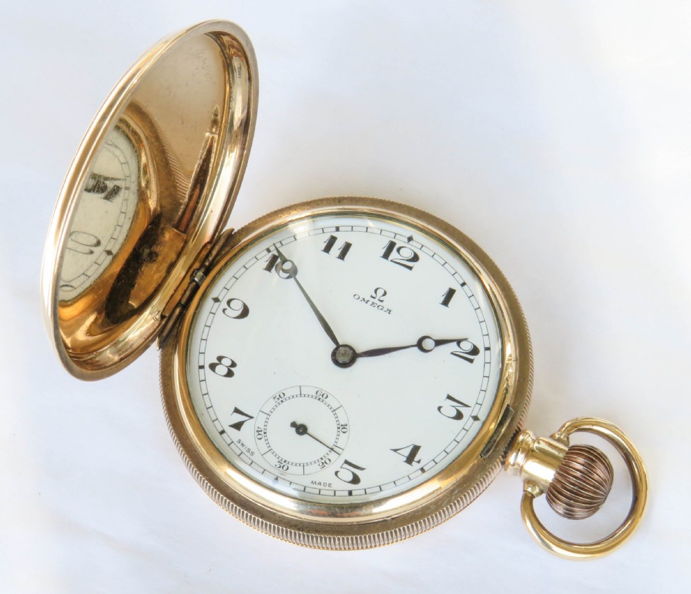 Antique Omega full hunter pocket watch, 1925 View II