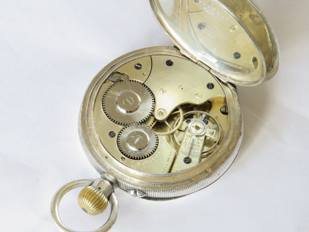 Antique silver Longines pocket watch for J W Benson View IV