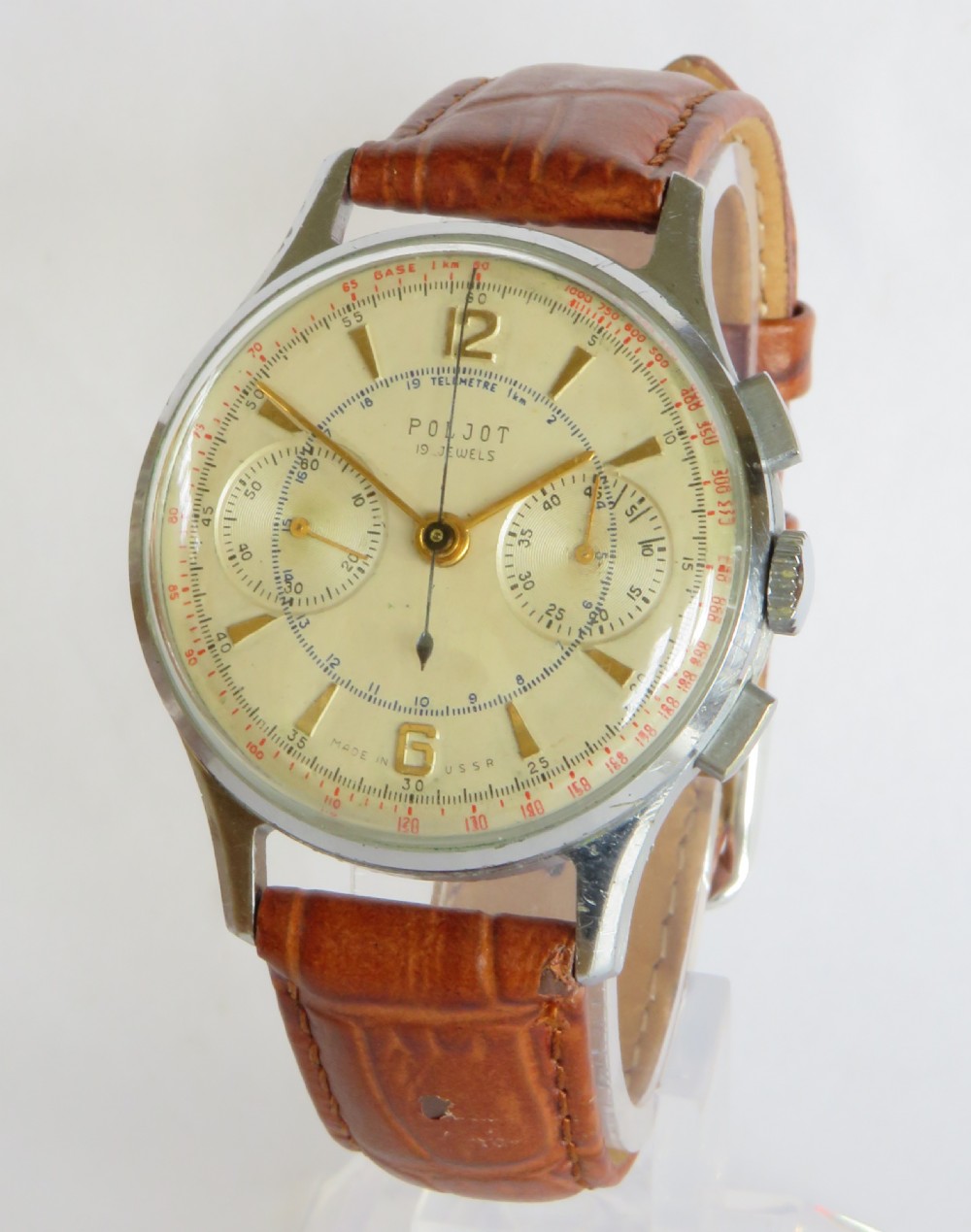 Gents Strela Poljot chronograph wrist watch