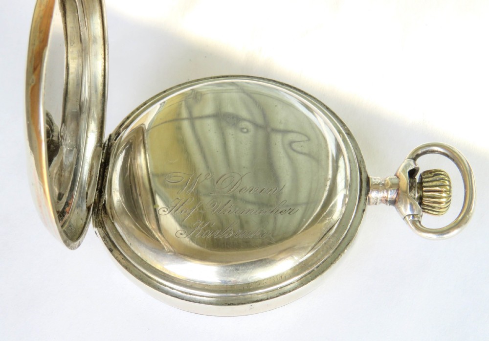 Antique silver Omega pocket watch View III
