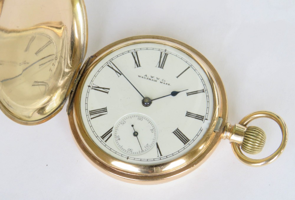 Antique Waltham full hunter pocket watch, 1890s View II