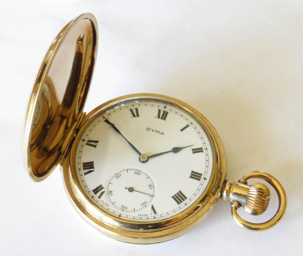 Antique Cyma full hunter pocket watch, super condition View II
