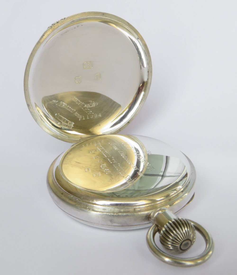 1941 silver J W Benson pocket watch View IV