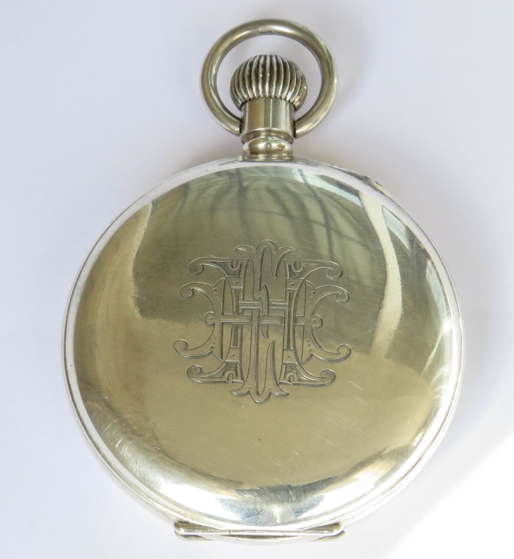 1941 silver J W Benson pocket watch View VI