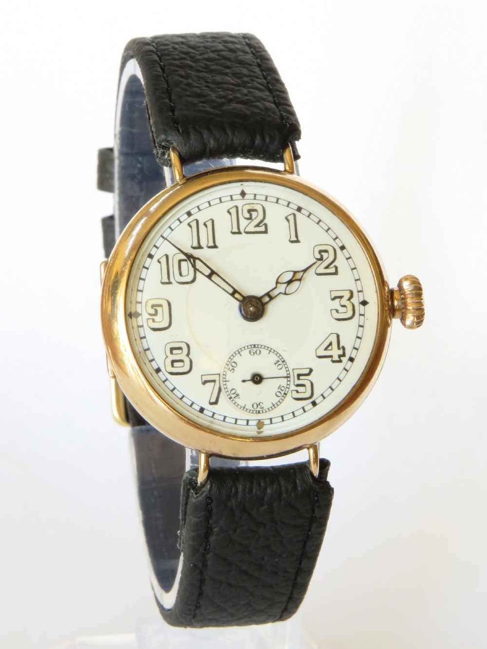 Gents 9ct gold Béguelin wrist watch, Royal Marines, 1917 View II