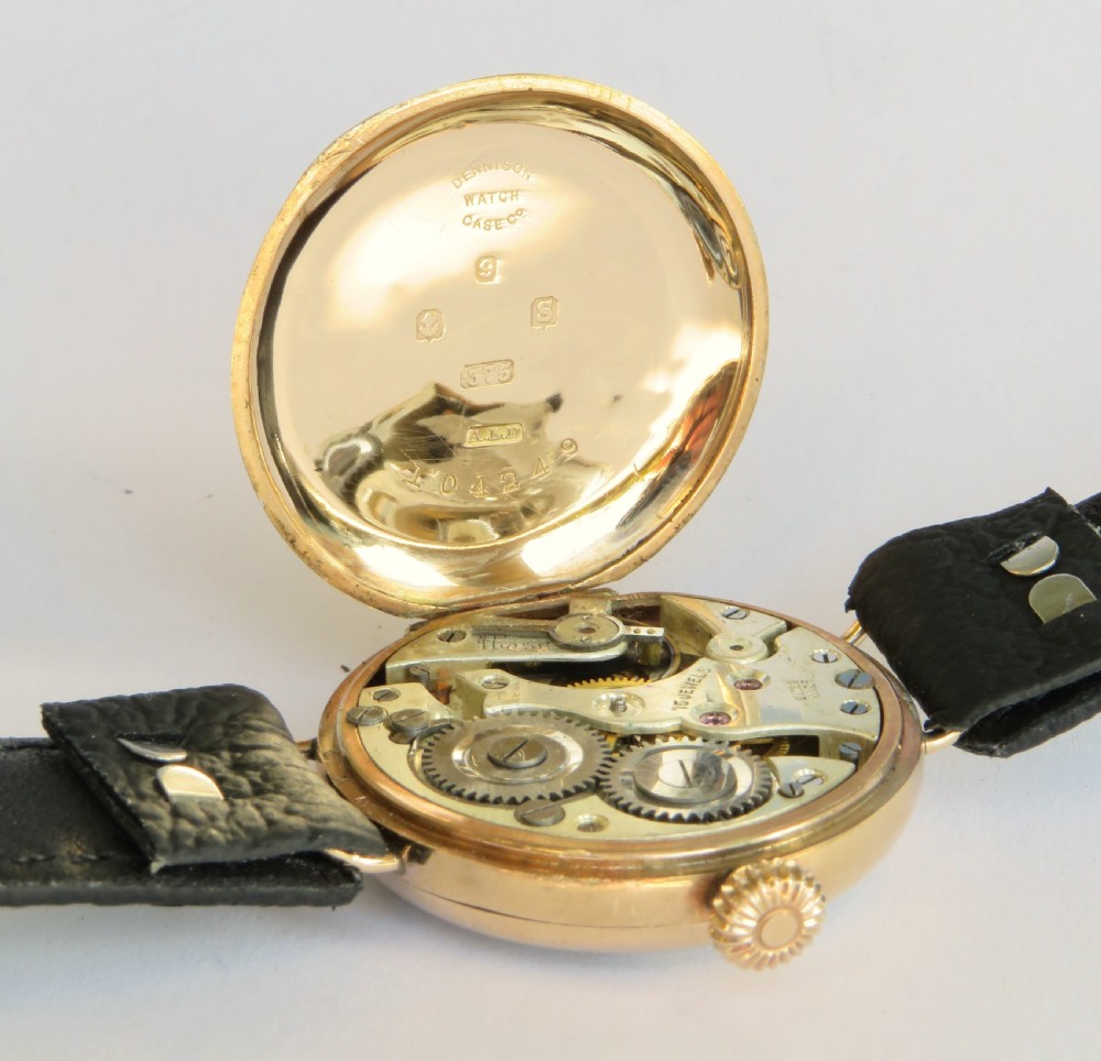 Gents 9ct gold Béguelin wrist watch, Royal Marines, 1917 View IV