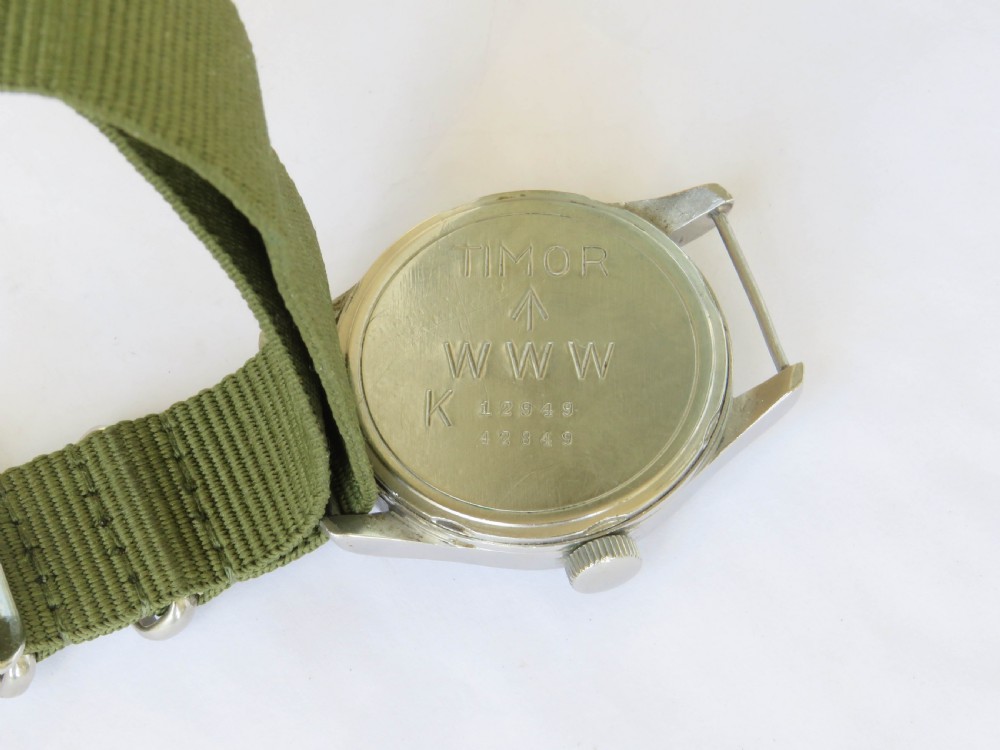 Gents 1940s Timor WWW military wrist watch View V