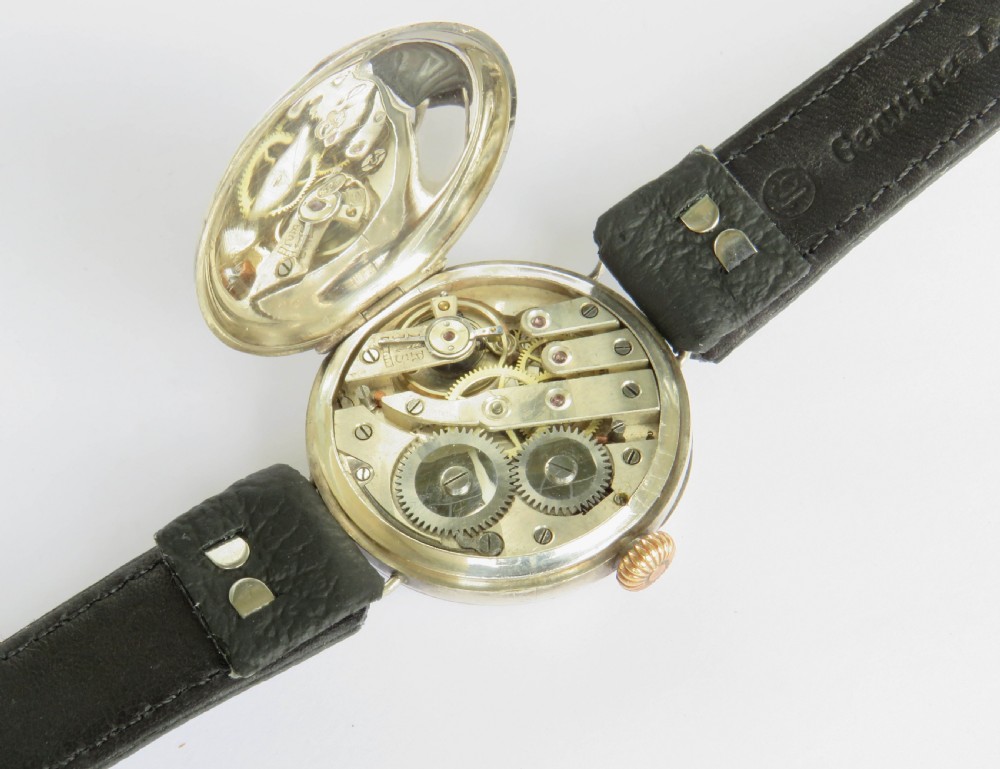 Gents antique silver trench watch, 1914 View IV