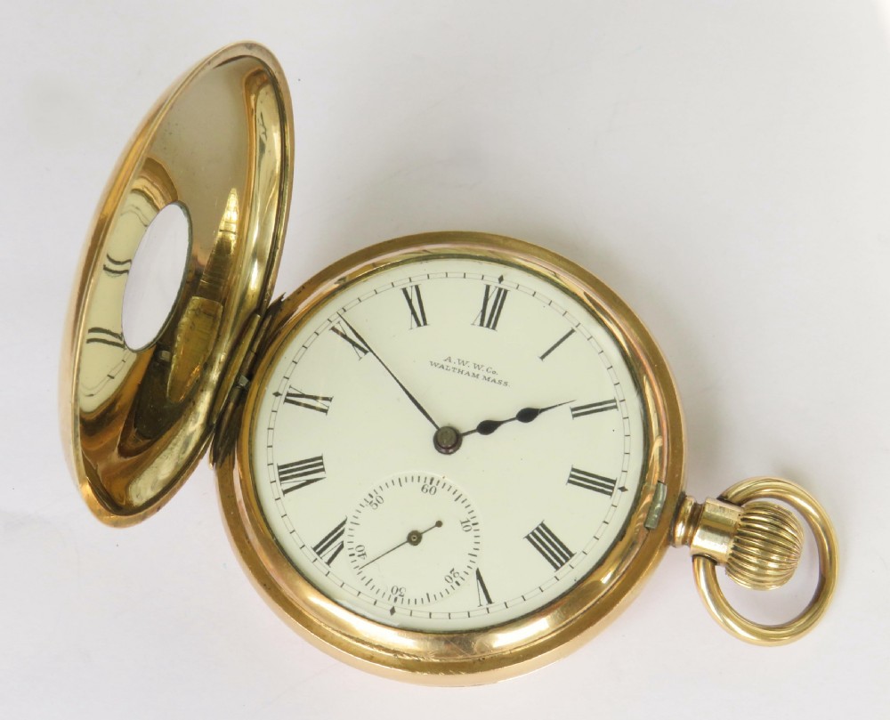 Antique Waltham half hunter pocket watch, 1898 View II