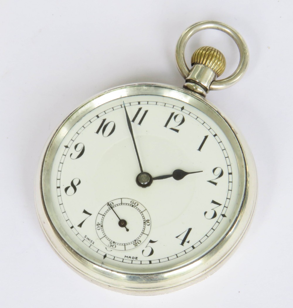 1931 silver Derrick pocket watch with chain View IV