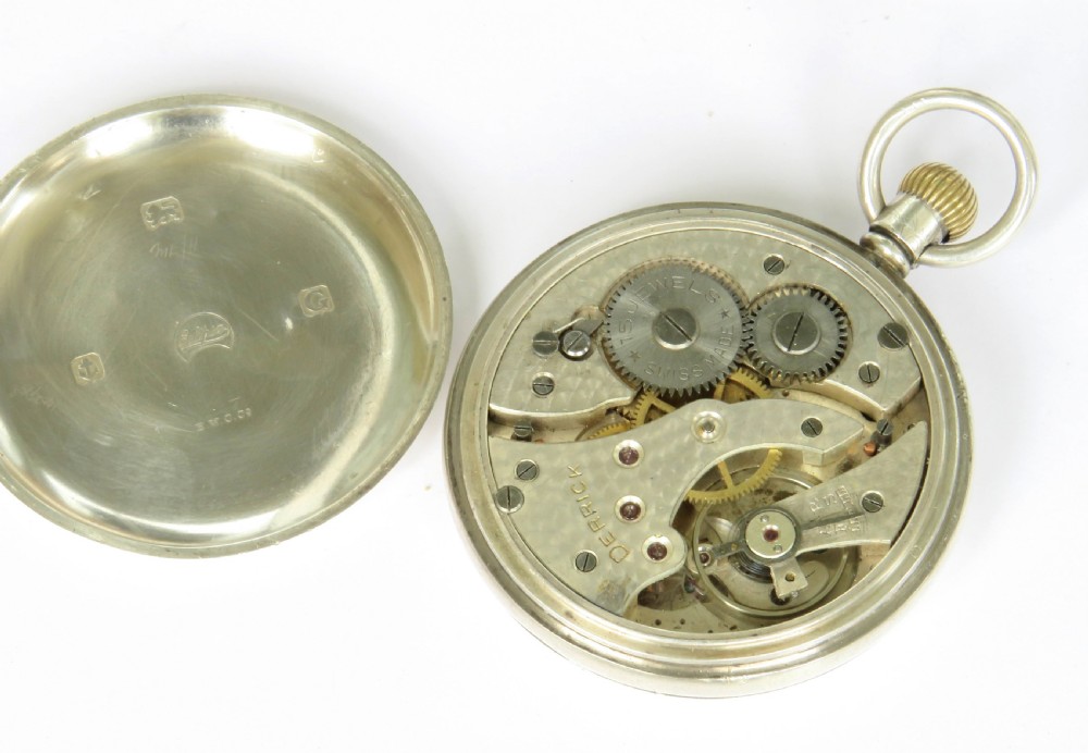 1931 silver Derrick pocket watch with chain View VI