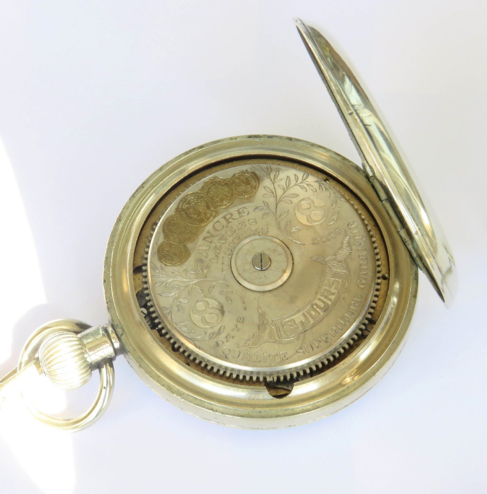 Antique Hebdomas pocket watch and chain View III
