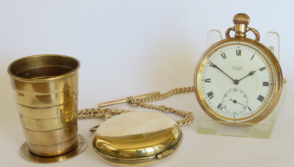 1920s Limit pocket watch, chain and stirrup cup