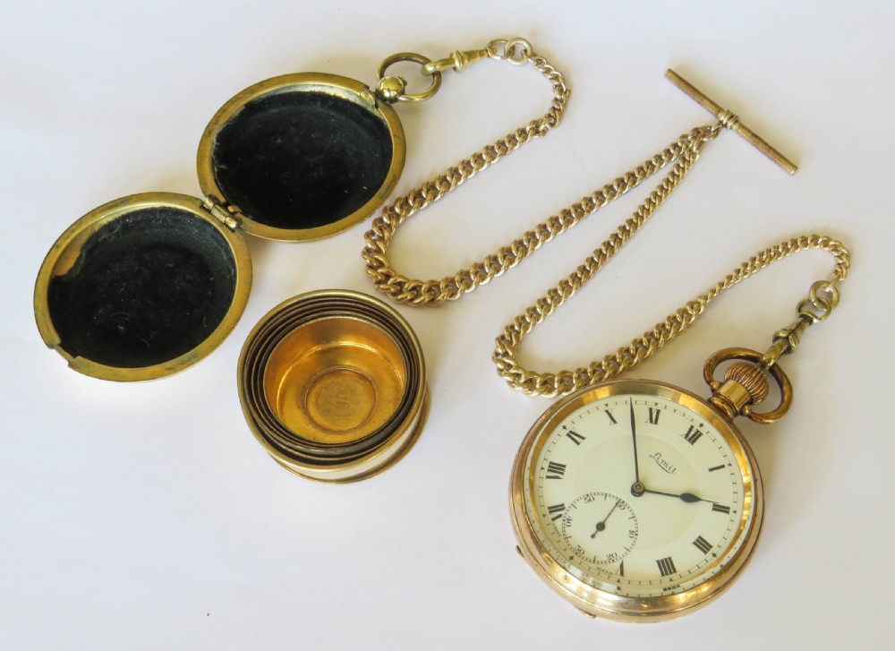 1920s Limit pocket watch, chain and stirrup cup View II