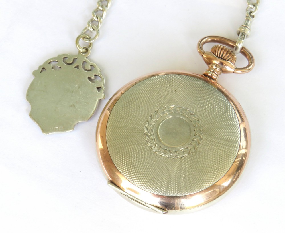 1920s Junghans silver pocket watch and chain View V