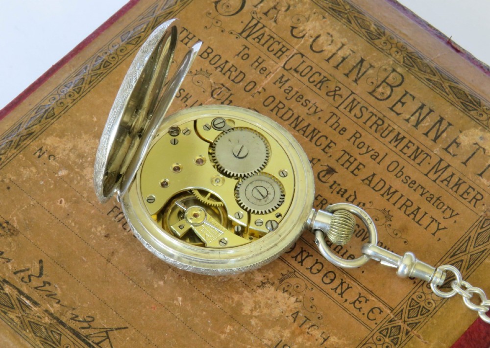 Antique silver fob watch and chain View IV