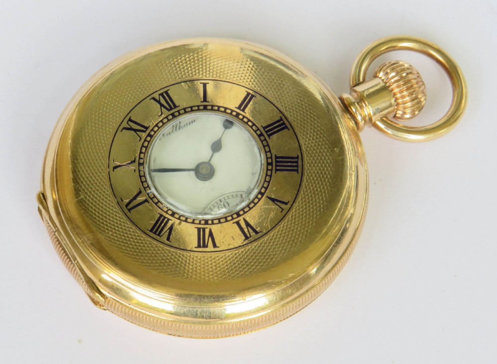 Antique Waltham half hunter pocket watch, 1903