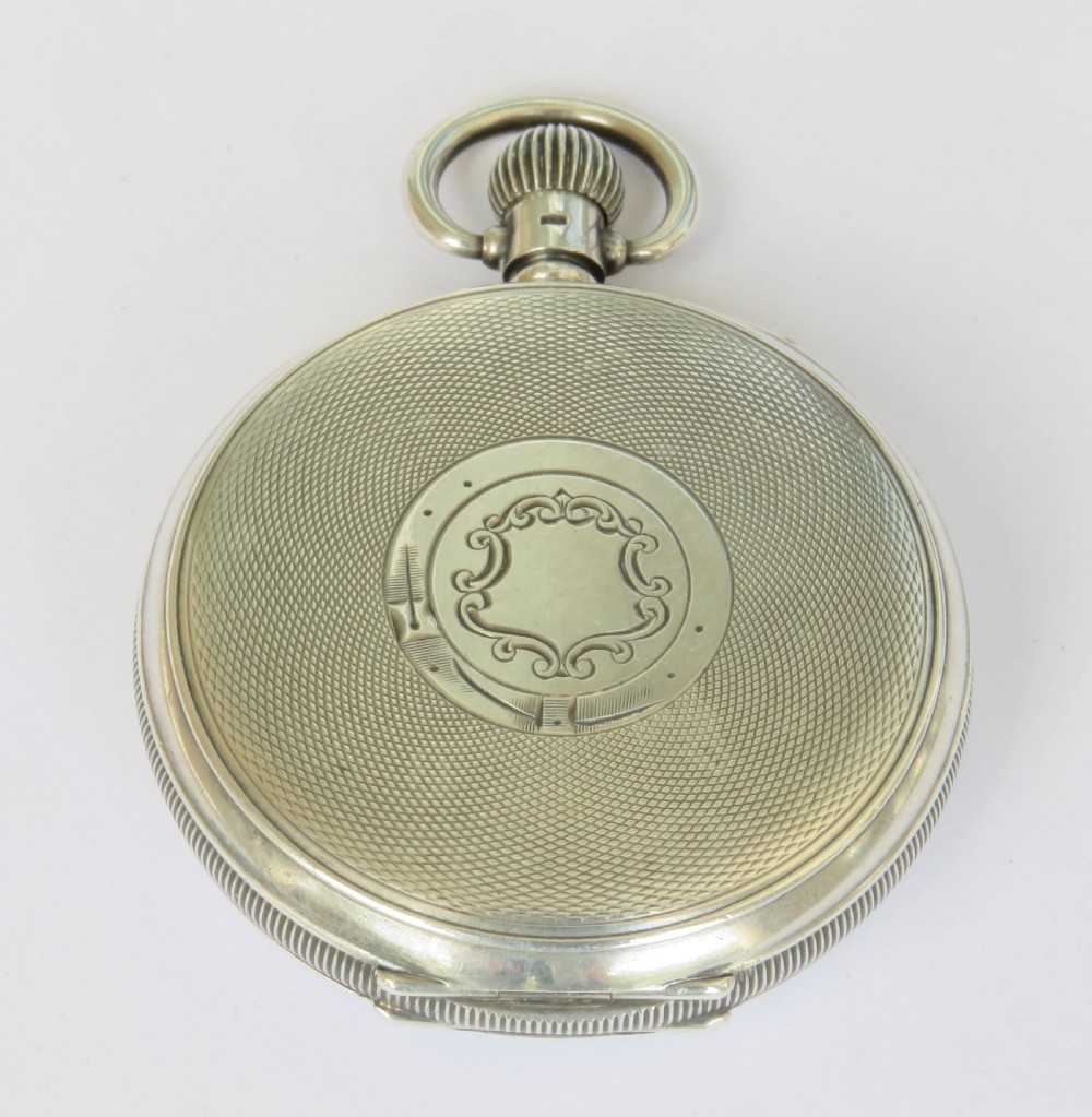 Antique silver Uno half hunter pocket watch, 1929 View V