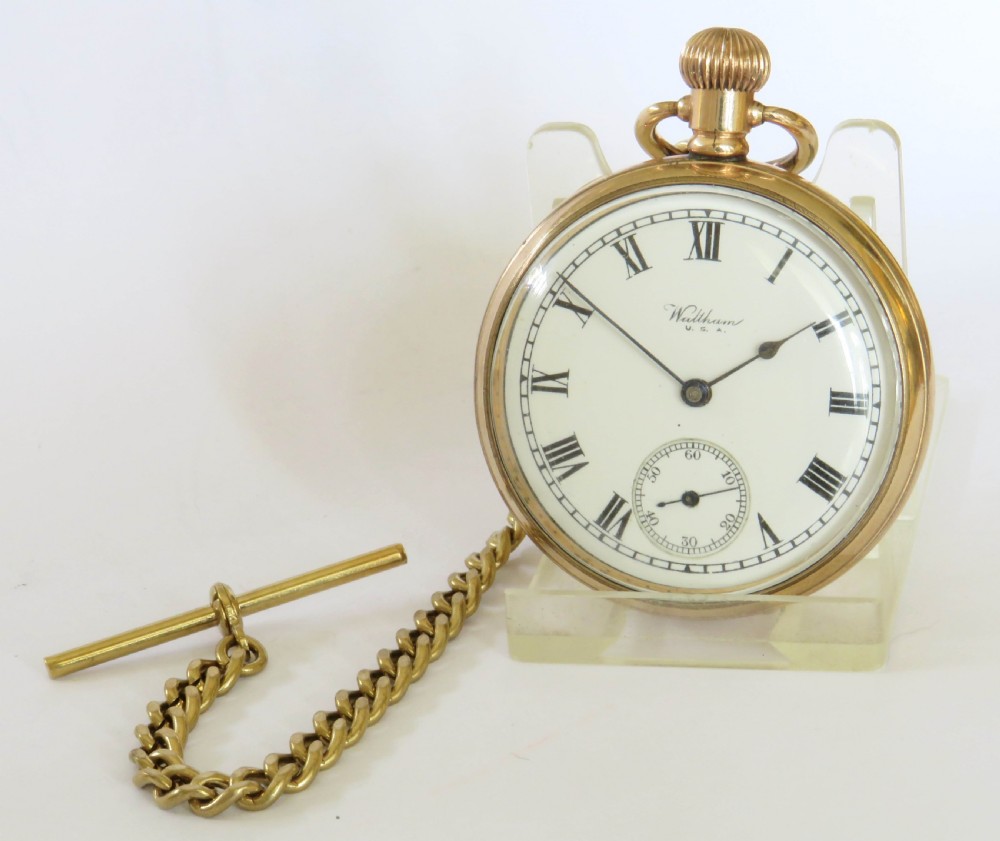 Antique 1927 Waltham pocket watch and chain