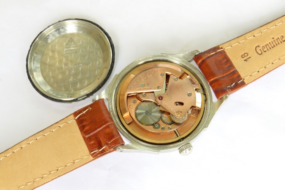 Gents Omega bumper automatic wrist watch, 1952 View III