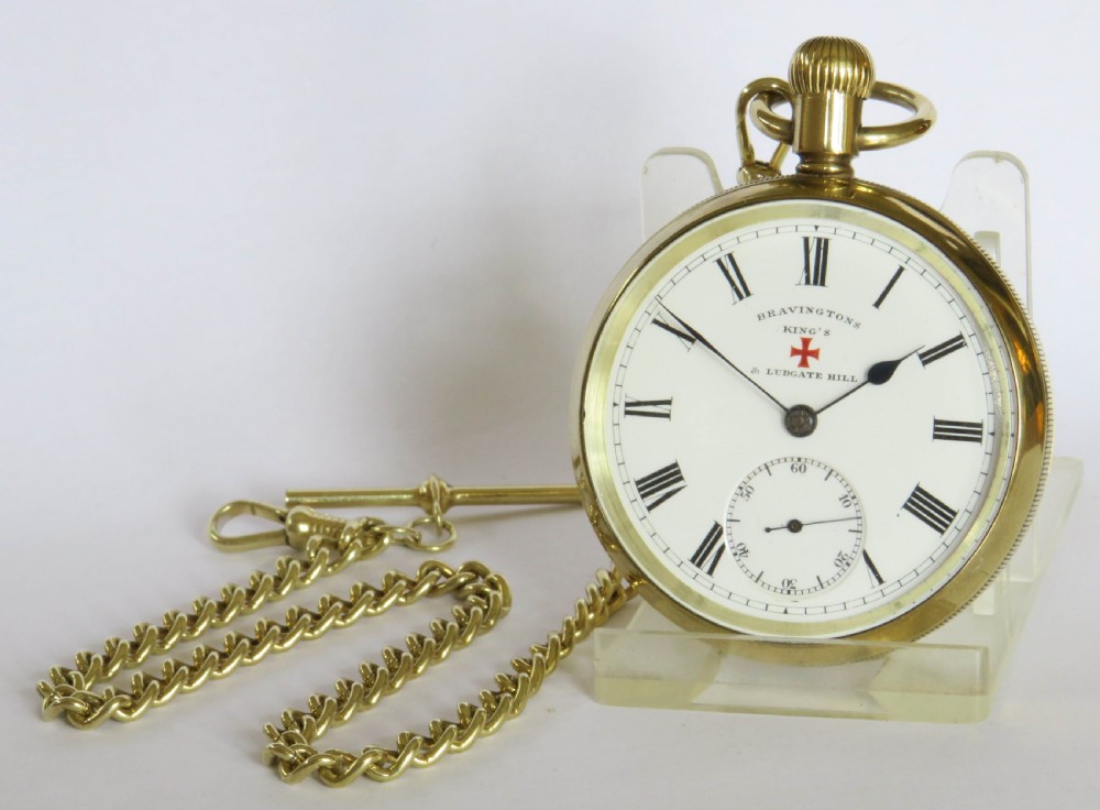 Silver gilt William Ehrhardt pocket watch & chain