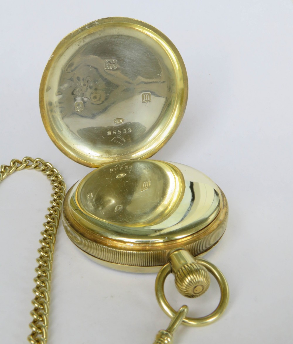 Silver gilt William Ehrhardt pocket watch & chain View III