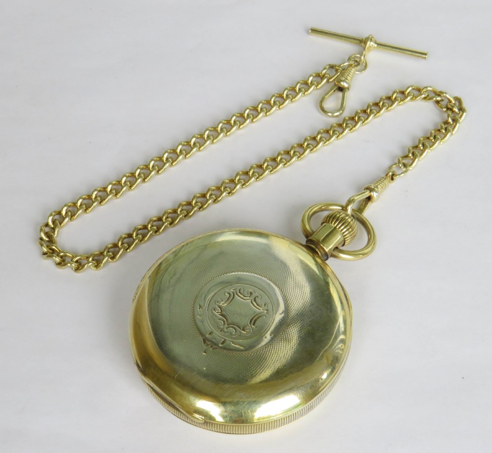 Silver gilt William Ehrhardt pocket watch & chain View V