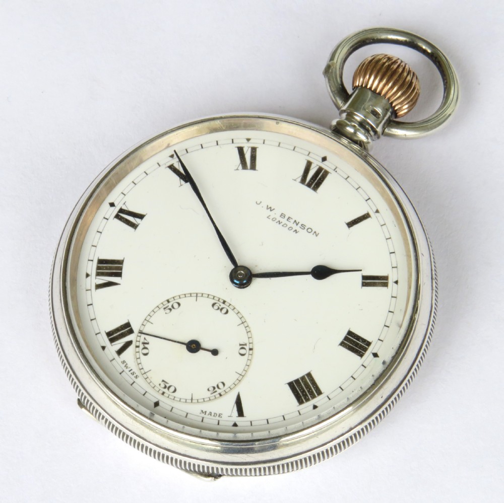 Silver J W Benson pocket watch, 1905 View II