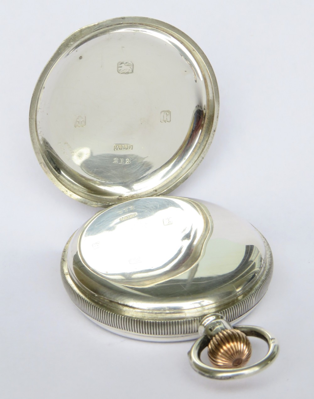 Silver J W Benson pocket watch, 1905 View III