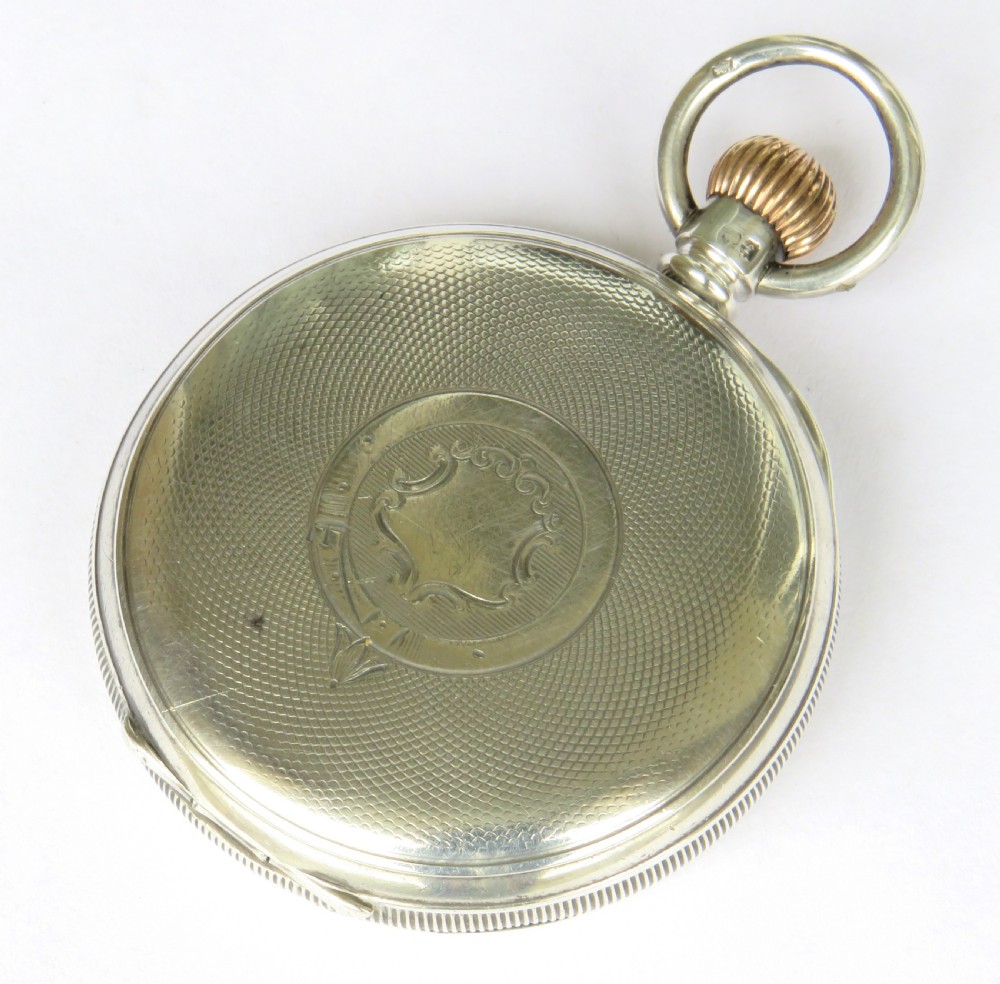 Silver J W Benson pocket watch, 1905 View V