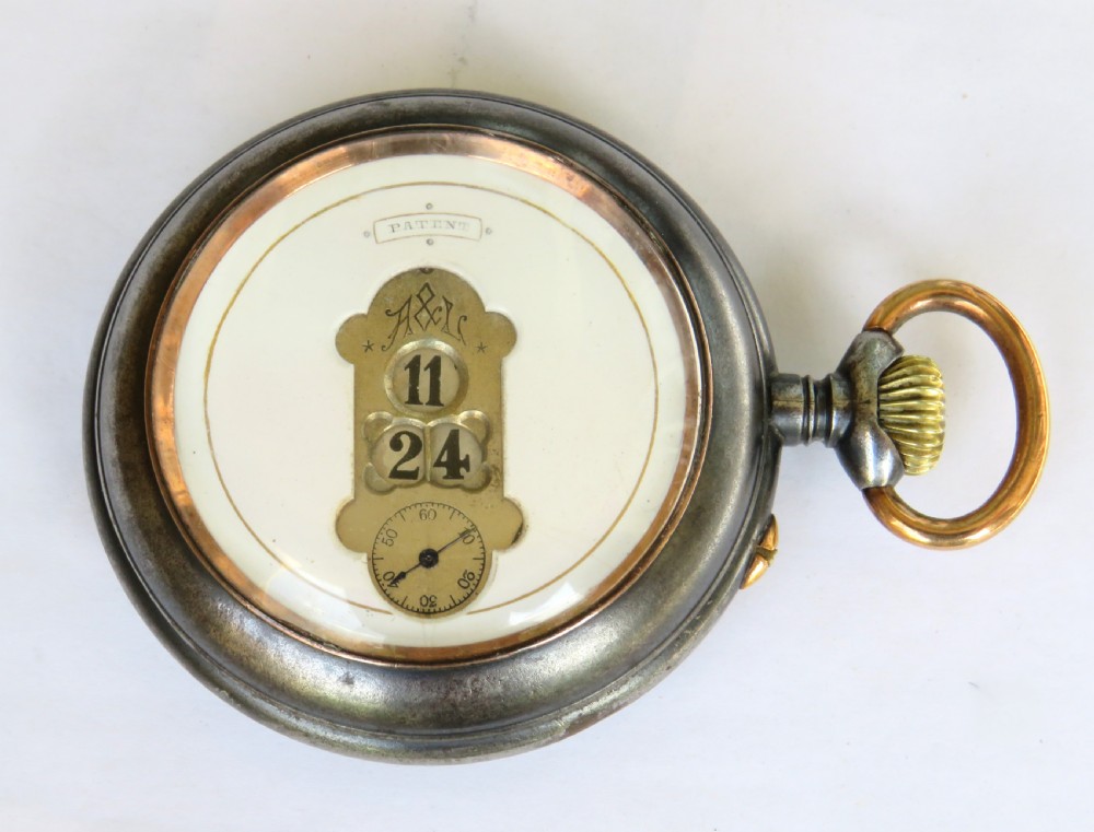 Antique Aeby & Landry jump hour pocket watch